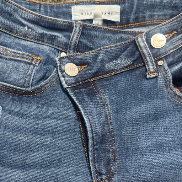 Casual Blue Distressed Boyfriend Jeans - Picture 3 of 4